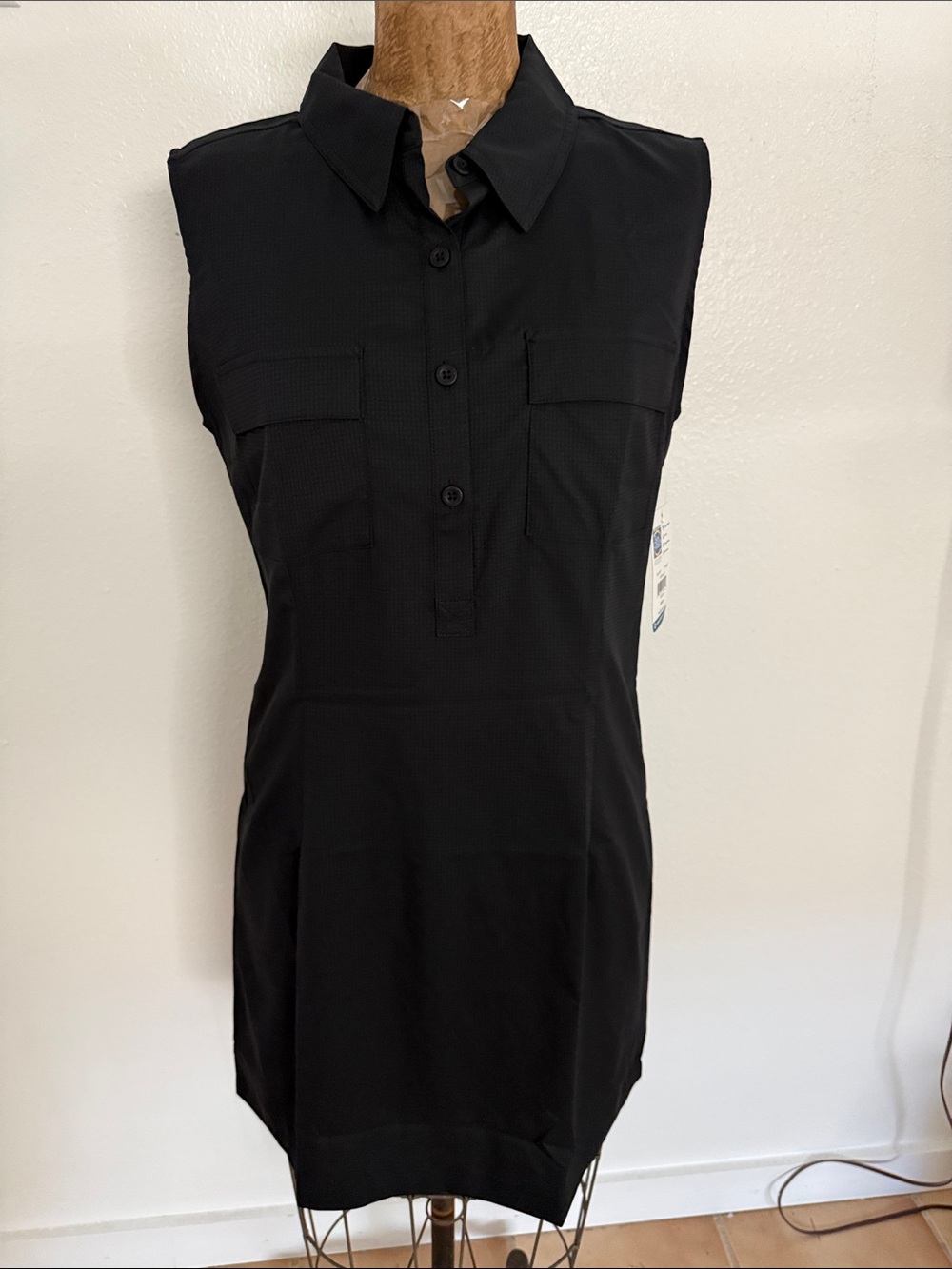 NWT Reel legends Sleeveless Black Shirt Dress Size M